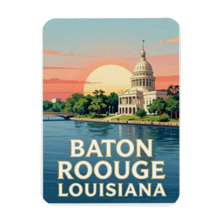 Baton Rouge Louisiana River Travel Magnet