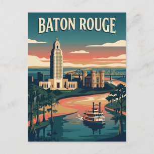 Baton Rouge Louisiana Riverfront Vintage Poster Postkarte