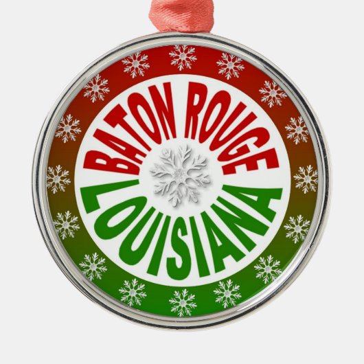 Baton Rouge Louisiana Rot-Grün-Ornament Ornament Aus Metall (Vorne)