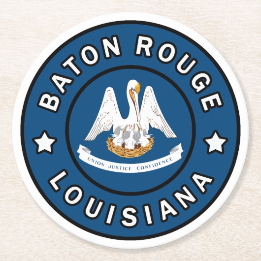 Baton Rouge Louisiana Runder Pappuntersetzer (Vorderseite)
