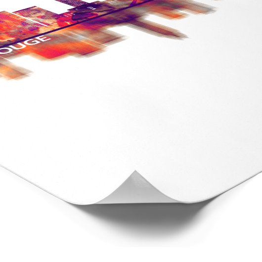 Baton Rouge Louisiana Skyline Poster (Ecke)