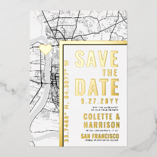 Baton Rouge Love Locator Hochzeit Save the Date Folieneinladung