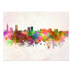 Baton Rouge skyline im Watercolor background Fotodruck