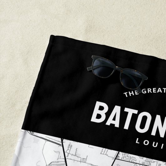 Baton Rouge Stadtkarte + Ihre benutzerdefinierte P Strandtuch (Beispiel)