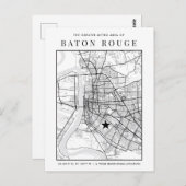 Baton Rouge Stadtplan + Ihr Ortskennzeichen Postkarte (Vorne/Hinten)