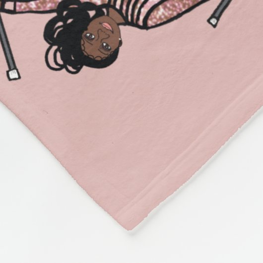 Baton Twirler Fleece Blanket Pink Sparkle (Ecke)
