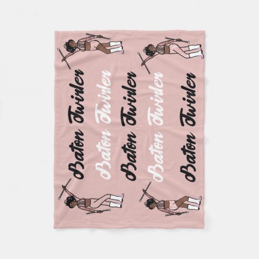 Baton Twirler Fleece Blanket Pink Sparkle (Vorderseite)