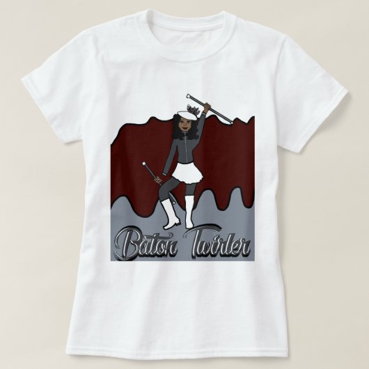 Baton Twirler T - Shirt / Burgund (Design vorne)