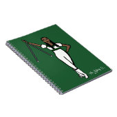Baton Twirler White Green Akzent B Notizblock (Rechte Seite)