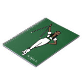 Baton Twirler White Green Akzent B Notizblock (Linke Seite)