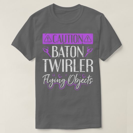 Baton Twirling Flying Objects Majorette Twirler T-Shirt (Design vorne)
