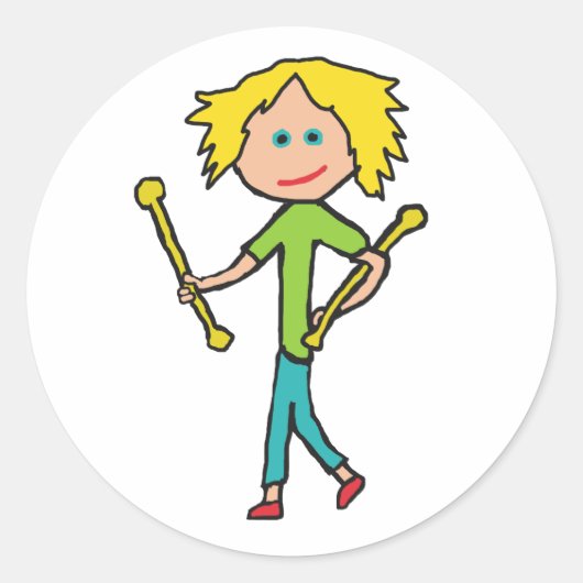 Baton Twirling Runder Aufkleber (Vorderseite)