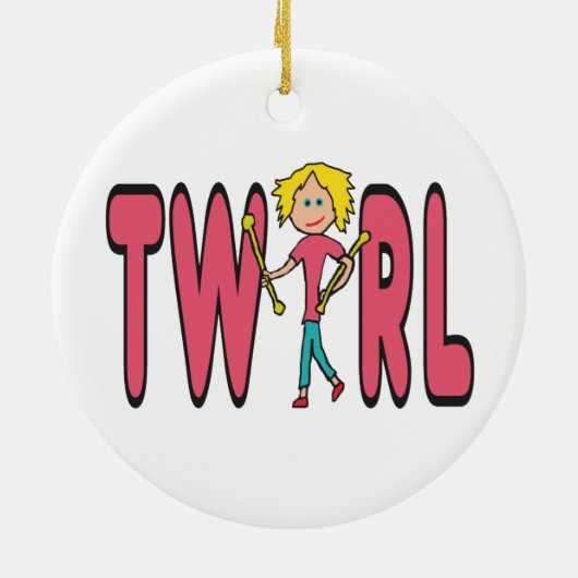 Baton Twirling Twirl Keramik Ornament (Hinten)