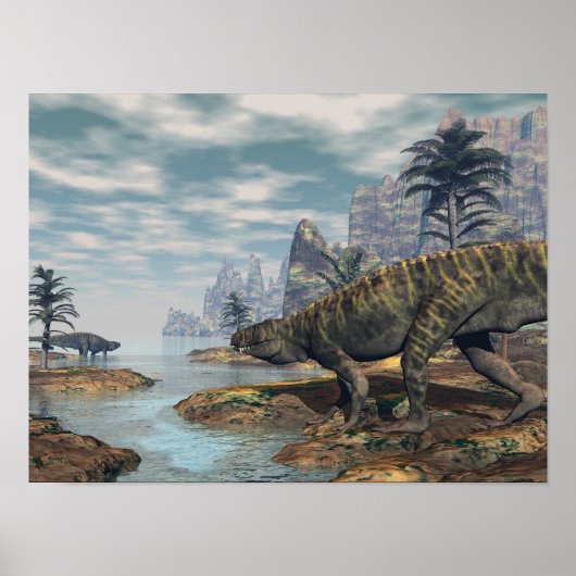 Batrachotomus dinosaurier -3D-Darstellung Poster (Vorne)