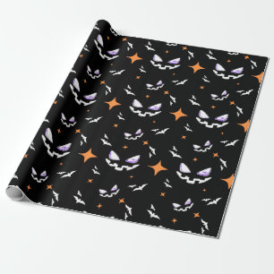 Bats And Jack-O-Lanterns Face Geschenkpapier