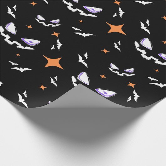 Bats And Jack-O-Lanterns Face Geschenkpapier (Ecke)