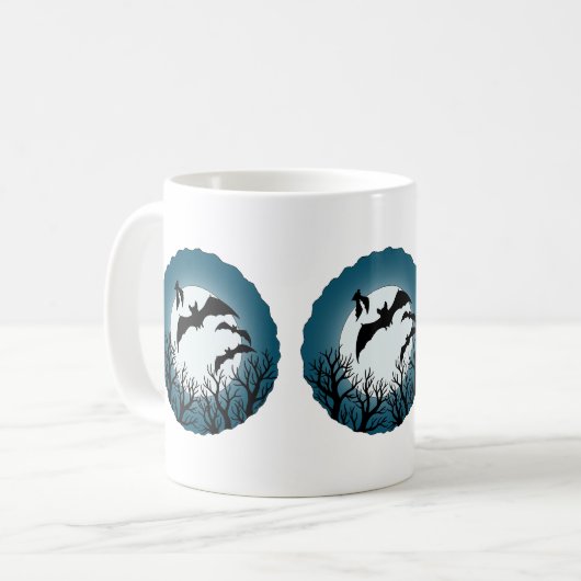 Bats and Trees Against the Moon Kaffeetasse (Vorderseite Links)