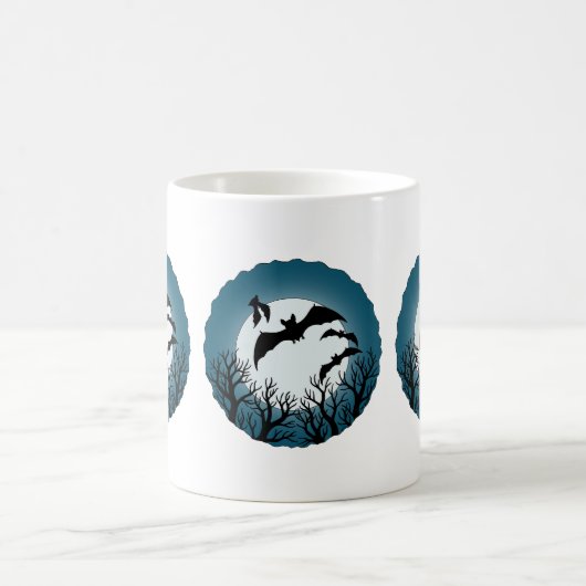 Bats and Trees Against the Moon Kaffeetasse (Mittel)