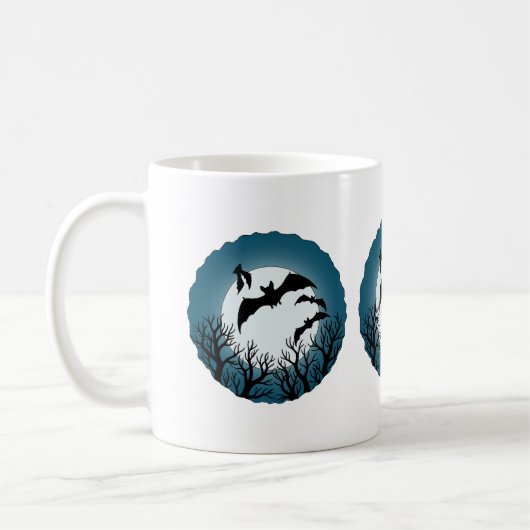 Bats and Trees Against the Moon Kaffeetasse (Links)