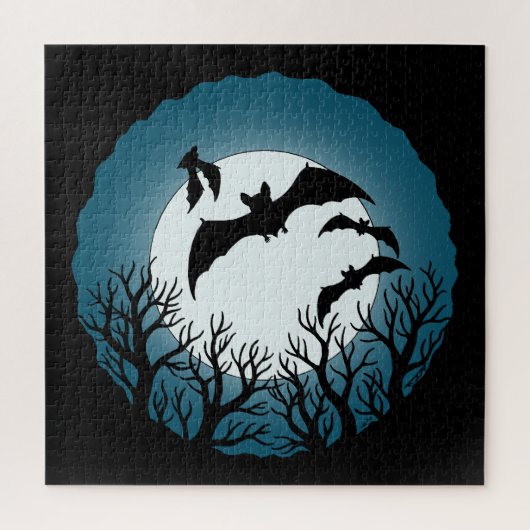 Bats and Trees Against the Moon Puzzle (Vertikal)