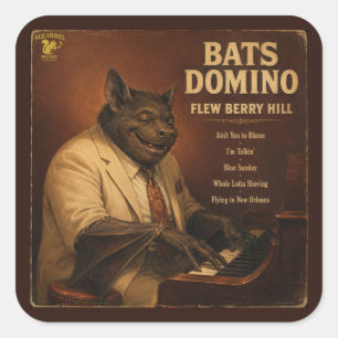 Bats Domino Album: eine Parodie Quadratischer Aufkleber