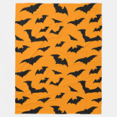 Bats Everywhere Orange Halloween Plush Fleecedecke (Vorderseite)
