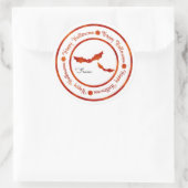 Bats Happy Halloween Orange Shine Party Leckerei Runder Aufkleber (Tasche)