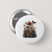 Bats N Mushroom Moon Goblincore Button (Vorne & Hinten)