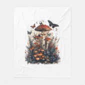 Bats N Mushroom Moon Goblincore Fleecedecke (Vorderseite)