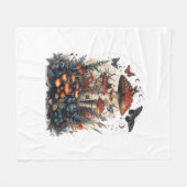 Bats N Mushroom Moon Goblincore Fleecedecke (Vorderseite (Horizontal))