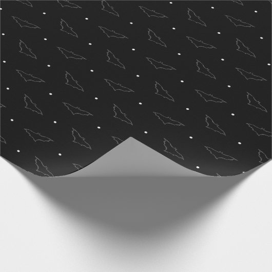 Bats on black Wrapping Paper_dense Geschenkpapier (Ecke)
