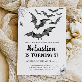 Bats Spooky Halloween Geburtstagsparty Einladung