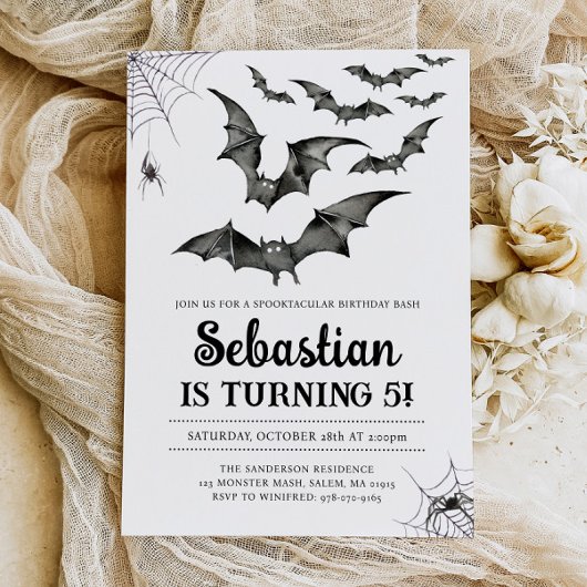 Bats Spooky Halloween Geburtstagsparty Einladung