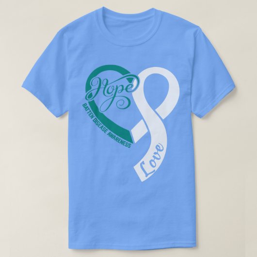 Batten Disease Awareness HOPES Liebe Herz Ribbon H T-Shirt (Design vorne)