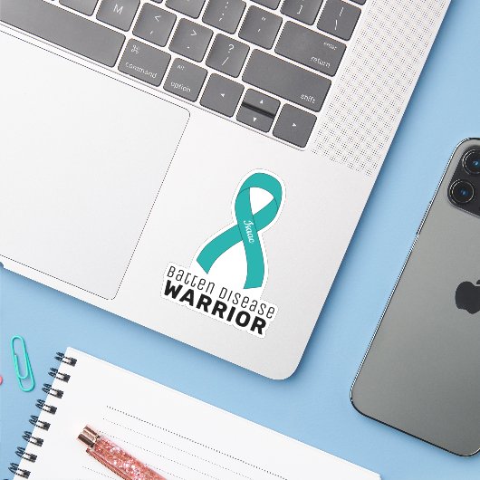 Batten Disease Warrior Vinyl Sticker (Laptop mit iPhone)