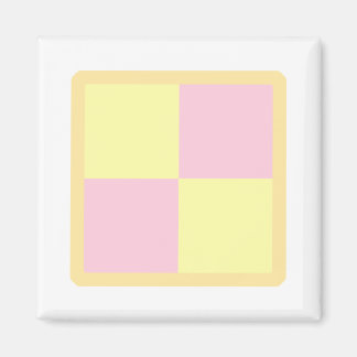 Battenburg Cake. Rosa und Gelb. Magnet