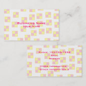 Battenburg Kuchen-Muster. Rosa und Gelb Visitenkarte (Vorne/Hinten)
