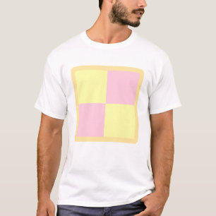Battenburg Kuchen. Rosa und Gelb T-Shirt