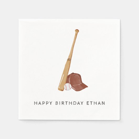 Batter Up Baseball Geburtstag Serviette (Vorderseite)