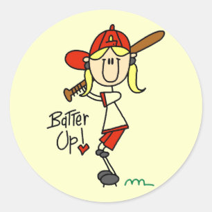 Batter Up Baseball T-Shirts und Geschenke Runder Aufkleber