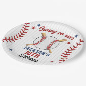 "Batter Up – Baseball Theme Party for Boys Pappteller (Schrägansicht)
