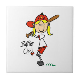 Batter Up Mädchen Baseball T-Shirts und Geschenke Fliese