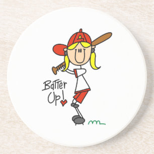 Batter Up Mädchen Baseball T-Shirts und Geschenke Getränkeuntersetzer