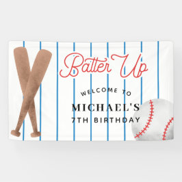 Batter Up Red Blue Baseball Geburtstagspartei Banner