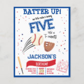 Batter Up Rookie Baseball Budget Foto Geburtstag (Vorderseite)