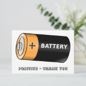 Batterie Dankeskarte (Stehend Vorderseite)