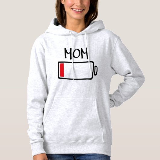 Batterie leer – Mama Hoodie (Vorderseite)