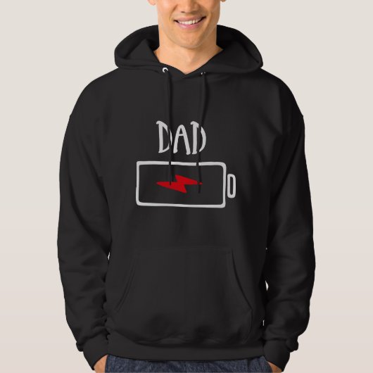 Batterie leer – Papa Hoodie (Vorderseite)