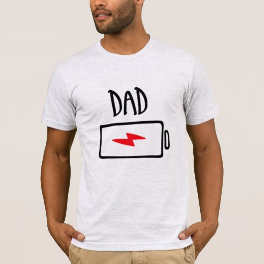 Batterie leer – Papa T-Shirt (Vorderseite)