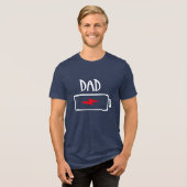 Batterie leer – Papa Tri-Blend Shirt (Vorderseite voll)